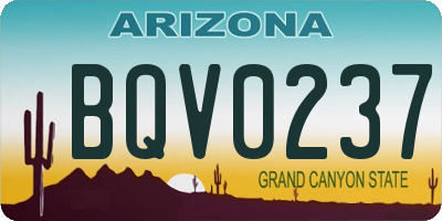 AZ license plate BQV0237