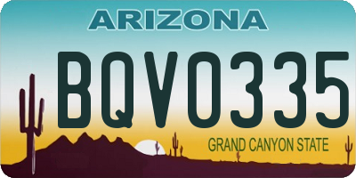 AZ license plate BQV0335