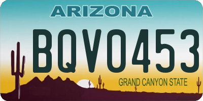 AZ license plate BQV0453