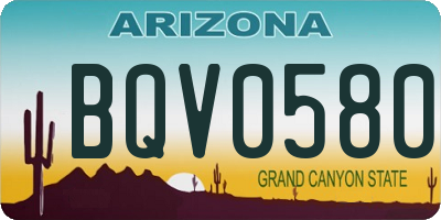 AZ license plate BQV0580