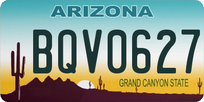 AZ license plate BQV0627