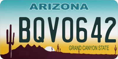 AZ license plate BQV0642