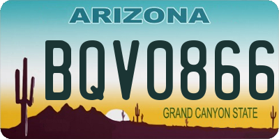 AZ license plate BQV0866