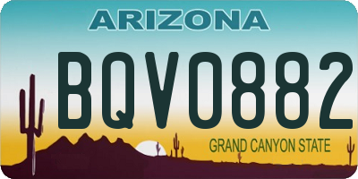AZ license plate BQV0882