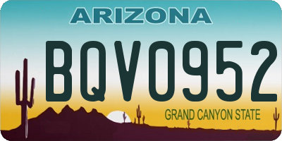 AZ license plate BQV0952