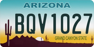 AZ license plate BQV1027