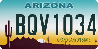 AZ license plate BQV1034