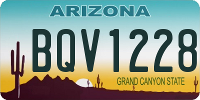AZ license plate BQV1228
