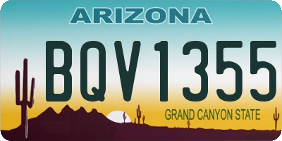 AZ license plate BQV1355