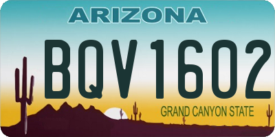 AZ license plate BQV1602