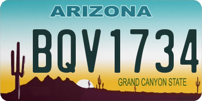 AZ license plate BQV1734