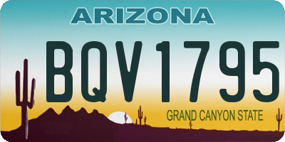 AZ license plate BQV1795
