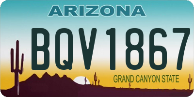 AZ license plate BQV1867