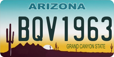 AZ license plate BQV1963