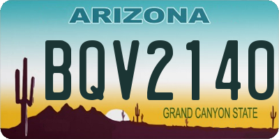 AZ license plate BQV2140