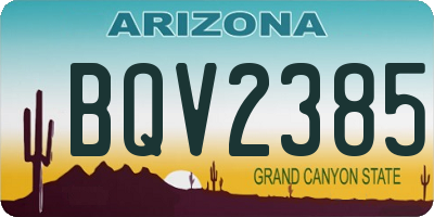 AZ license plate BQV2385