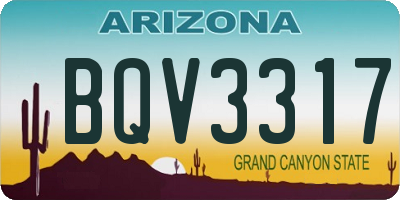 AZ license plate BQV3317