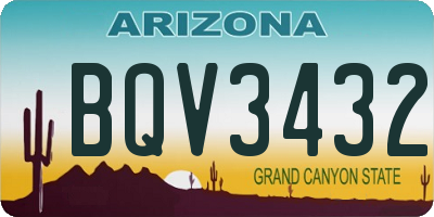 AZ license plate BQV3432