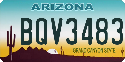 AZ license plate BQV3483