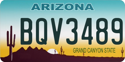 AZ license plate BQV3489