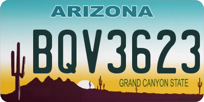 AZ license plate BQV3623