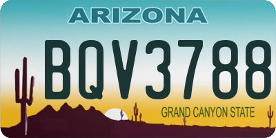 AZ license plate BQV3788