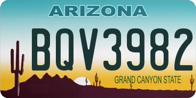 AZ license plate BQV3982