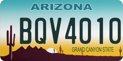 AZ license plate BQV4010