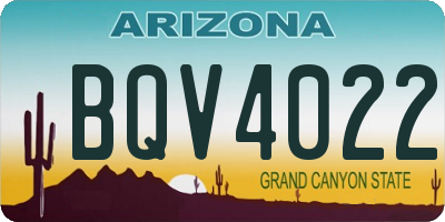 AZ license plate BQV4022
