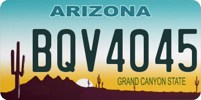 AZ license plate BQV4045