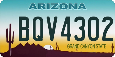 AZ license plate BQV4302