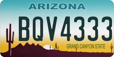 AZ license plate BQV4333