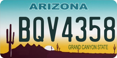 AZ license plate BQV4358