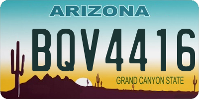 AZ license plate BQV4416