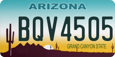 AZ license plate BQV4505