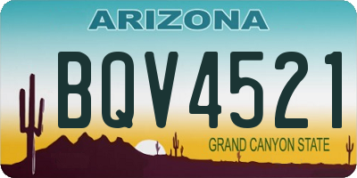 AZ license plate BQV4521