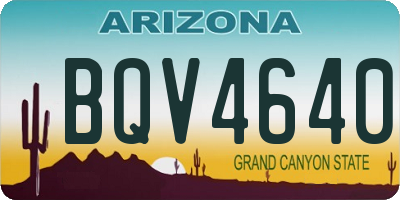 AZ license plate BQV4640