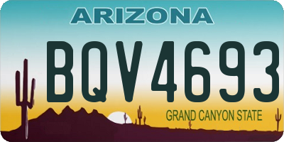 AZ license plate BQV4693