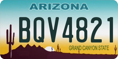 AZ license plate BQV4821