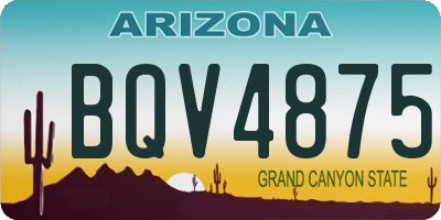 AZ license plate BQV4875
