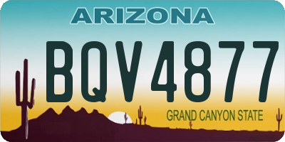AZ license plate BQV4877