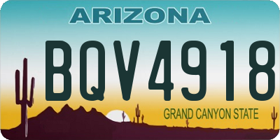 AZ license plate BQV4918