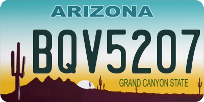 AZ license plate BQV5207