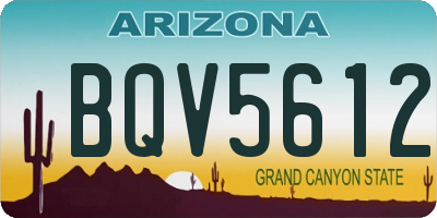 AZ license plate BQV5612