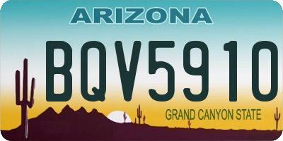 AZ license plate BQV5910