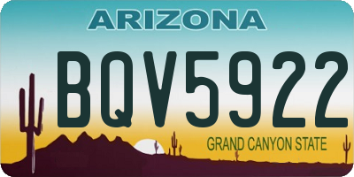 AZ license plate BQV5922