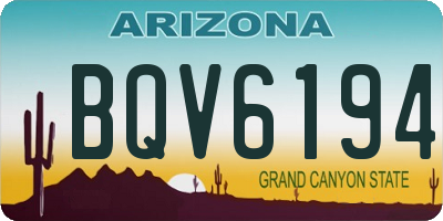 AZ license plate BQV6194