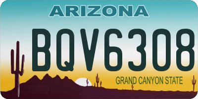 AZ license plate BQV6308