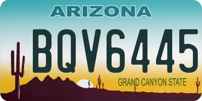 AZ license plate BQV6445