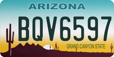 AZ license plate BQV6597